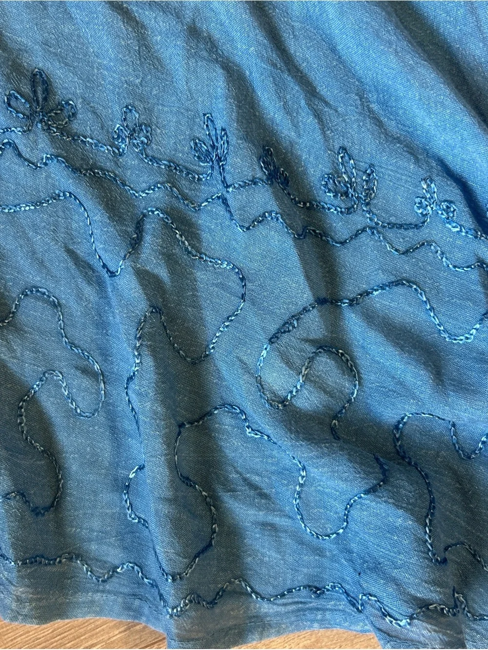 Jessica Taylor Blue Embroidered Lace-Up Women's‎ Dress